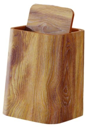 LOVIVER Bote de Basura rústico, contenedor de Basura, cesto de Basura Decorativo, Uso doméstico, contenedor Creativo para casa, Granja, habitación, Estudio, L with Cover