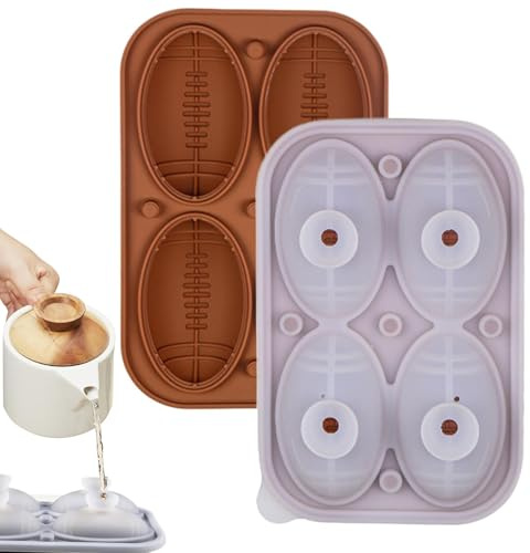 Ceprznvey per palline di ghiaccio per whisky, a forma di palla di ghiaccio a 4 cavità, stampo antiaderente per fondente, facile da sformare con imbuto, per cioccolato, caramelle, whisky