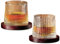 BAIFULAI 2 vasos de whisky de 200 ml, vasos de whisky con posavasos de bambú, juego de vasos para degustación de cócteles Scotch Bourbon