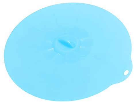 VICASKY 1Pc Extra Large Round Food Grade Silicone Sealing Lid Suction Sealing for Plates Bowls Pans Microwave Dishwasher Safe for Food Preservation Blue