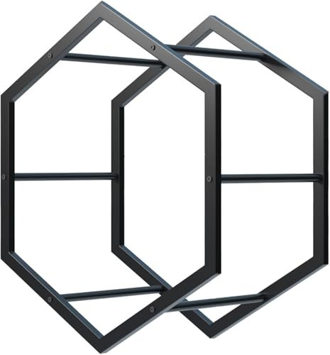 CAFIEDR Reifenregal zur Aufbewahrung von Reifen mit sechseckiger Felge, Wand-Reifenständer für Garagenlagerräume von Autohäusern, dreieckiges Regal mit Eisenbasis für R(Black 68x39x78cm)