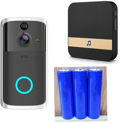 VEKELETE 720P Tuya Doorbell Camera WiFi Smart Home Video Door Bell 2-Way Audio PIR Motion Detection Security Home Doorbell(EU Black)