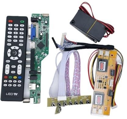 ZGHQHCDRH V53 Universal Lcd Led Tv Controller Driver Board VGA HD-MI USB TV Motherboard Analog Full Kit 30pin 2ch 8bit Lvds 4 Lamp Ccfl Replace The TV Motherboard(B)