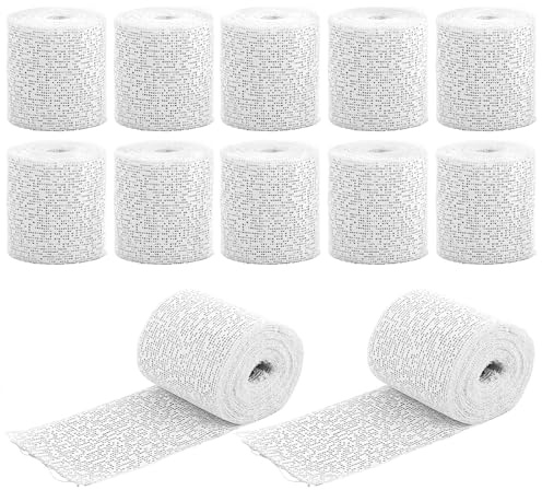 12-Pack Plaster Bandage Rolls, 5 x 270 cm(1.97x106.3in) White Plaster Strip for Art Crafting, Sculpture Modeling, Body Casting, DIY Projects – Ideal for Artists, Makers, and Craft Enthusiasts