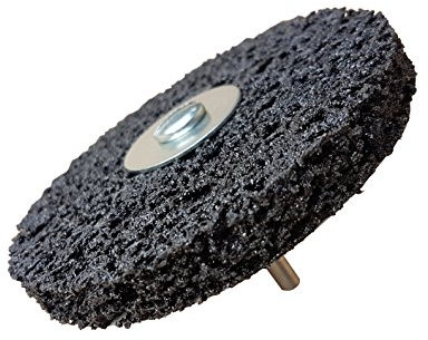 Disco abrasivo Rostio CSD Disco de limpieza CBS con mandril negro para taladro - removedor de óxido/removedor de pintura