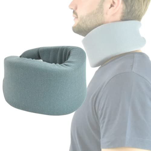 OrtoPrime Mjuk halskrage - justerbart ortopediskt halsband - ergonomiskt nackstöd - halskrage för smärtlindring och tryck på ryggraden (L)