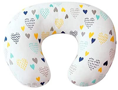 Uposao Funda de almohada de lactancia para bebé, recién nacido, en forma de U, funda de cojín elástica reemplazable para bebés recién nacidos que alimentan a bebés y niñas, 55 x 40 cm