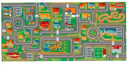 Tapis circuit voiture Play City-Tapis : 95 x 133 cm