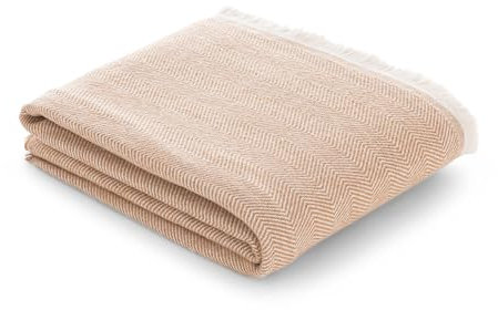 GAMUSI Coperta per divano in cotone, multiuso, per letto, 130 x 180 cm, colore: Beige