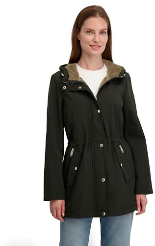 Laundry by Shelli Segal Women's Lightweight Softshell Jacket–Transitional Coat, Wind & Water-Resistant, Moss Green, Small