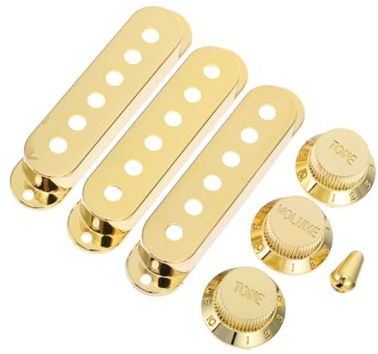 7 Stück Humbucker Abdeckungen Gold, Robuste Tonabnehmer Cover für E-Gitarre | Kunststoff, Kratzfest und Rostfrei, Schützt Pickup vor Verschmutzung, Klassisches Design, Einfache Montage