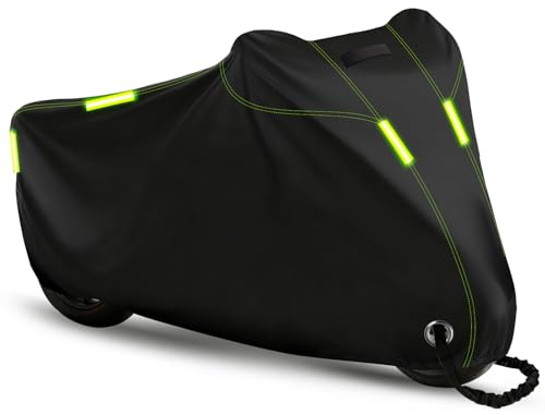 Motorrad Abdeckplane 245x105x125cm, 210D Oxford Motorradabdeckung Outdoor Motorradgarage Wasserdicht, UV-Schutz, Winddicht und Winterfest für Motorroller Mopeds Motorräder