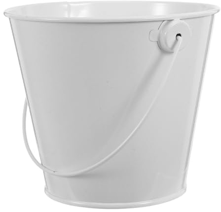 GARIOUANS Secchio per Grasso da Barbecue Bianco 8x10,5x12 Cm con Manico, Contenitore per Raccolta Olio e Grasso da Cucina, Accessorio Stabile per Grigliate all’Aperto e Campeggio