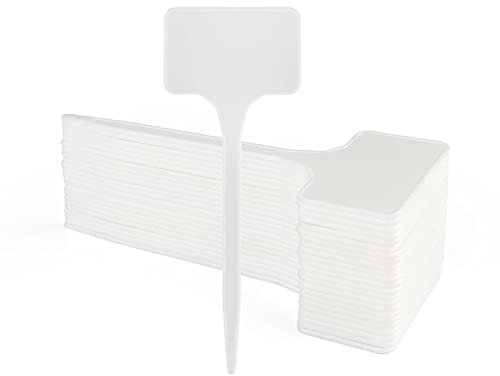 KINGLAKE 50 Stück 15X5.5CM Pflanzenschilder Pflanzenstecker für Draussen Wetterfest, Pflanzschilder Groß zum Beschriften, Pflanzen Schilder Pflanzenetiketten Plastik, Pflanzstecker Beet Schilder-Weiß