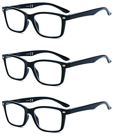 Suertree Lesebrille Feder Scharnier 3 Pack Sehhilfe Augenoptik Brille Lesehilfe für Damen Herren 1.0X BM151