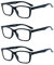 Suertree Lesebrille Feder Scharnier 3 Pack Sehhilfe Augenoptik Brille Lesehilfe für Damen Herren 1.0X BM151