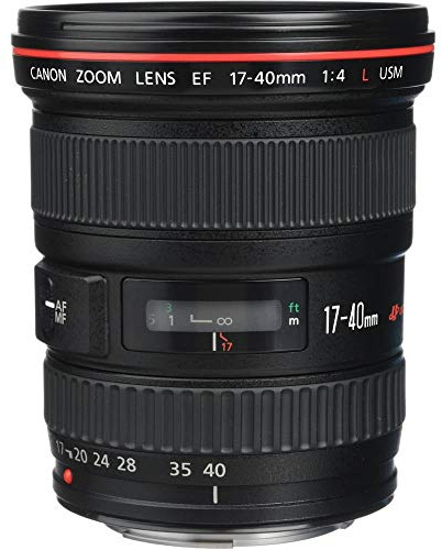 Canon EF 17-40 mm f/4.0 L USM Ultra-Wide Angle Canon EF Zoom Lens - Black (Renewed)