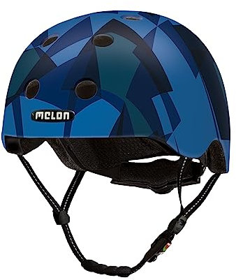 Melon »Frozen Lake« Leichter und Cooler Fahrradhelm für Damen, Herren und Kinder mit maximalem Schutz Größe M-L (52–58cm) Blau Dunkelblau Mosaik Bunt