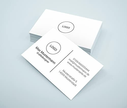 100-10 Tsd Visitenkarten erstellen und auf premium Papier drucken lassen | 85 x 55 mm Karten auf 350g Kraftpapier | Visitenkarte mit Foto oder Logo beidseitig bedruckbar selbst gestalten