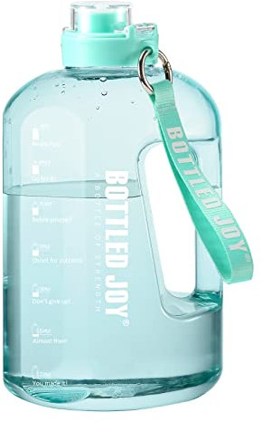 GHONLZIN Water Bottle, 2.5L Fitness Sports Water Bottle with Time Marker Tracker for Measuring Daily Water Intake 100% BPA-Free Dishwasher Safe for Athletic,Excerise