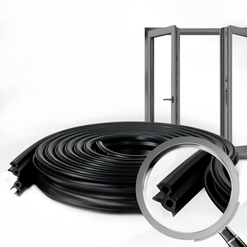 VARGORT Fönstertätningar plastfönster | träfönster | S-1388 svart | 10 m | gummitätning PVC-U fönstertätning | ytterdörrstätning | fönstertätningsgummi