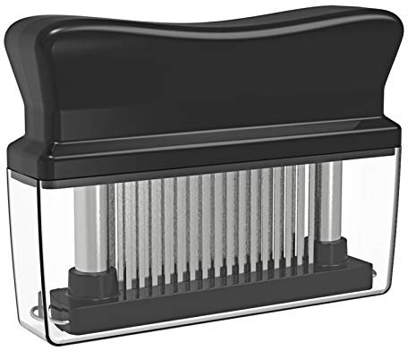 burko Batticarne con 48 aghi, in acciaio inox, per carne e marinare, per cucinare, grigliare, marinata