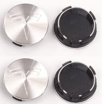 4pcs Car Wheel Center Hub Caps for Tesla Model X Model S Model 3 Model Y, 56 MM, ABS Wheel Hubcap Waterproof Sticker Styling Accessories,-Glossy Silver