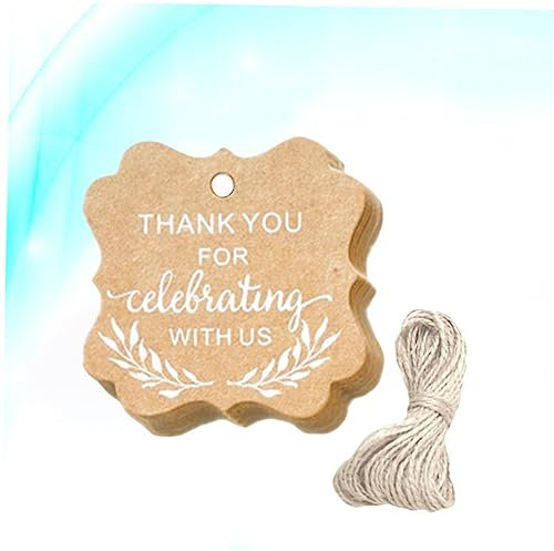 EXCEART 100st Hochzeits-tags Anhänger Für Geschenke Runde Etiketten Runde Geschenkanhänger Lebkuchenhaus-kuchenaufsatz Handgeschöpfte Papieranhänger Danke Tags Bastel-tags Schild Drucken