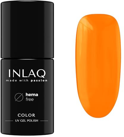 INLAQ® UV Nagellack Orange 6 ml Hema Free - Langlebiger UV Lack - Neon Spectrum Kollektion - Gelnägel - Shellac Gel - Gellack ohne Hema
