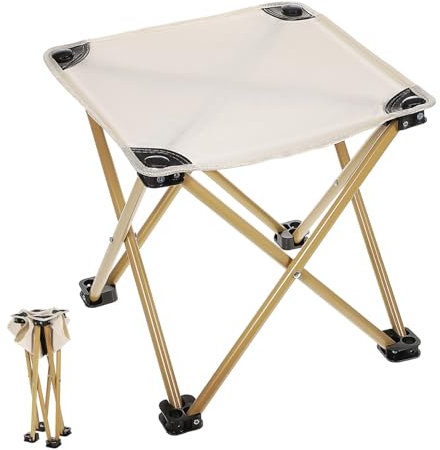 FONDOTIN Klapphocker Tragbar Aus Oxford Karbonstahl Outdoor-hocker Für Camping Wandern Und Reisen Zusammenklappbar Mit Aufbewahrungstasche