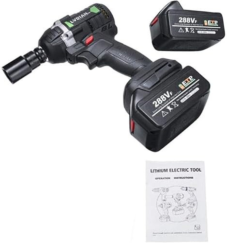 VDLLQYN, Chiave a percussione elettrica Senza Fili da 380 N.m con 2 batterie Ricaricabili, Trapano a percussione Senza spazzole, Luce LED, Attacco da 1/2 Pollice, cacciavite Elettrico,Cacciavite elet