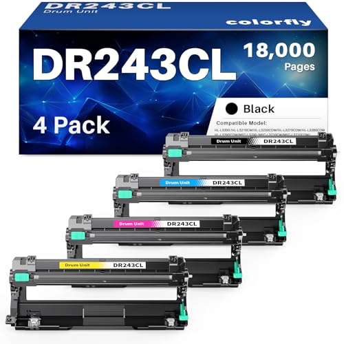 colorfly DR243CL DR-243CL Drum Unit Compatible for Brother DR-243 DR243CL for Brother HL-L3210CW L3230CDW L3270CDW MFC-L3710CDW L3730CDW L3750CDW L3770CDW DCP-L3500 L3510CDW L3550CDW