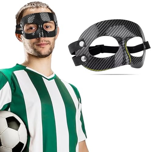 Face Shield Mask, Nose Guard for Broken Nose, Adjustable PVC Face Shield Mask Sports Protection for Football, Basketball, Wrestling, Softball, Adults, Guard