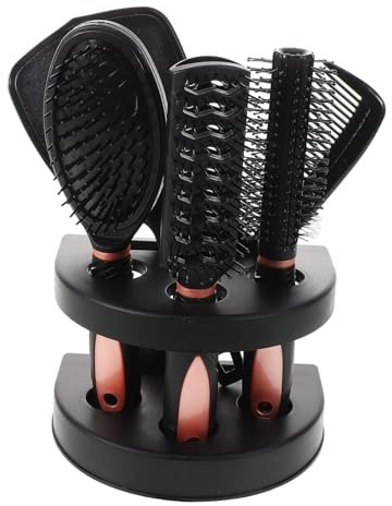 Alipis Kit de Coiffure 5 Pièces Antistatique pour Cheveux Bouclés Miroir, Brosse Légère en Plastique, Accessoire Coiffeuse pour Usage Domestique