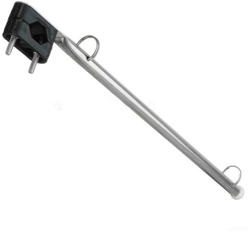 Eawfgtuw For Stainless Steel Flagpole for Boat, 39 cm (15.35 in) Marine Yacht Flag Staff Pole with Rail Clamp, Compatible with /2 in Railings