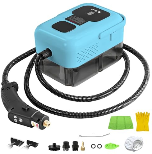 WoskjXas 2500W Limpiador de Vapor Portátil con 1.2L Tanque 6 Velocidades Ajustables, Maquina de Vapor Limpieza de Mano Limpiador a Vapor Hogar para Cocina, Ventanas, Auto, Baño