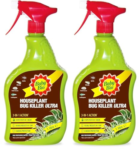 Houseplant Bug Killer Ultra – Effective Insecticide for Indoor Plants, 1 Litre (Pack of 2) | Kills Bugs & Pests Fast, Safe for Indoor Use