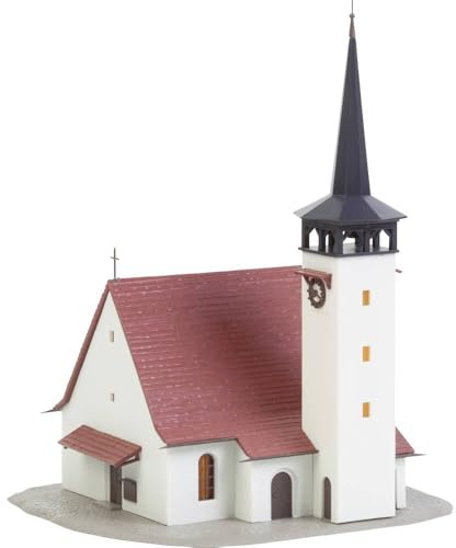 Faller 232314 N Kirche mit Spitzdach, Weiß, Grau Oder Beige