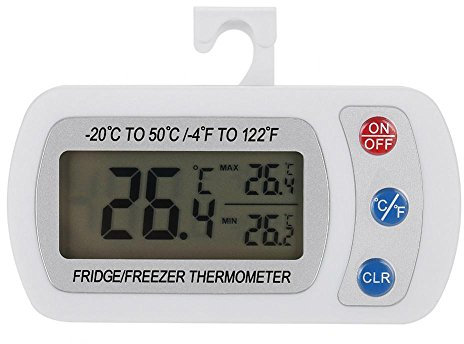 Aramox Termometro Digitale LCD per Frigorifero e Freezer, Impermeabile, Display Doppio, 2 Pezzi