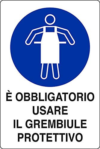 PIXLEMON Cartello Alluminio cm 18x12 È OBBLIGATORIO Usare Il Grembiule Protettivo