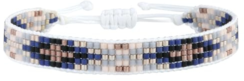 KELITCH Wachs Seil Wrap Armbänder DIY Handmade Multi-Muster Perle Perlen Neue Freundschaft Armbänder Frauen/Mädchen Geschenk (Grün 03A)