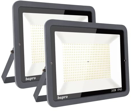 2pack 300W Projecteurs LED Éxterieur, 31000LM Spot LED Extérieur Super Lumineux IP66 LED Projecteur, 6000K Blanc Froid Eclairage de Sécurité Floodlight pour Jardin, Cour, Garage, Entrée, Terrasse