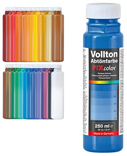 decotric Decolor Bunte Abtönfarbe Enzianblau - 250 ml I Dispersionsfarbe für dekorative Anstriche und wasserbasierten Materialien I Hohe Farbkraft & Ergiebigkeit
