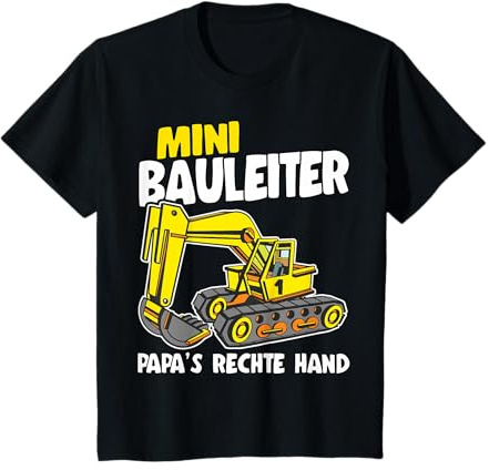 Mini Bauleiter Bauherr Bagger Kinder Junge Lustig Baustelle T-Shirt