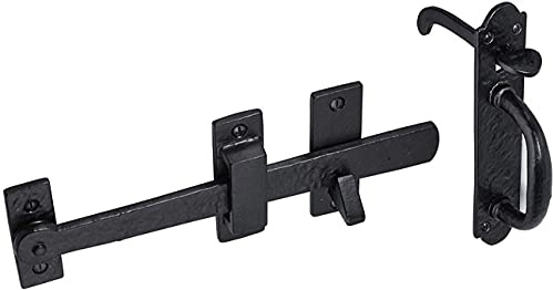 Brass & Metal Black Suffolk Thumb Latch Set – Antique Cottage Door & Gate Latch – Rustic Vintage Farmhouse Hardware for Wooden Doors, Sheds & Garden Gates