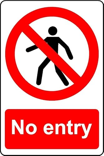 No Entry Safety Sign - 3mm Aluminium Sign (300mm x 200mm)