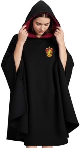 Harry Potter Couverture à Capuche, Design Polaire Sweat a Capuche Poudlard Poncho, Cape Gryffondor Officielle, Cadeau pour Adultes et Adolescents