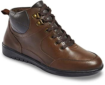 Chums Ladies Wide Fit Waterproof Leather Boots | Secure Fastening Outdoor Comfort Women's Walking Shoes with Cushioned Ankle Collar & Durable Grip Sole