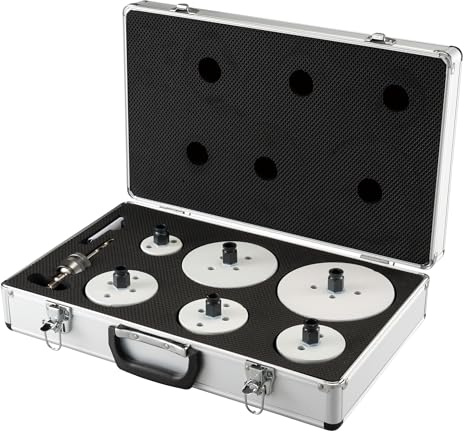 Makita E-15780 EZYCHANGE Lochsägen-Set 8-teilig im Alukoffer, Bi-Metall HSS-Co Lochsägen Ø 51-133 mm, Schnitttiefe 44 mm, für Holz, Metall, Aluminium, Edelstahl, Kunststoff