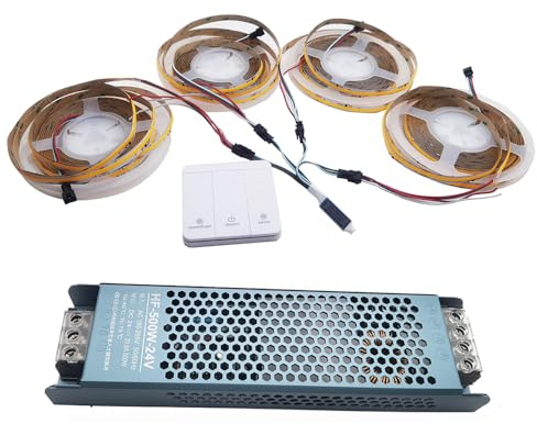 Vrabocry 20M WS2811 COB Laufendes Wasser Fließendes Pferderennen, das Warmes Weiß LED Streifen Licht Pixel Band DC24V 360LEDs/m verfolgt mit RF Controller 24V Netzteil